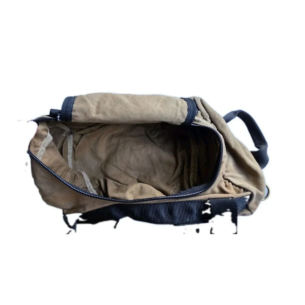 J. Peterman Canvas & Leather Travel Weekender Bag Tan Heavy Duty